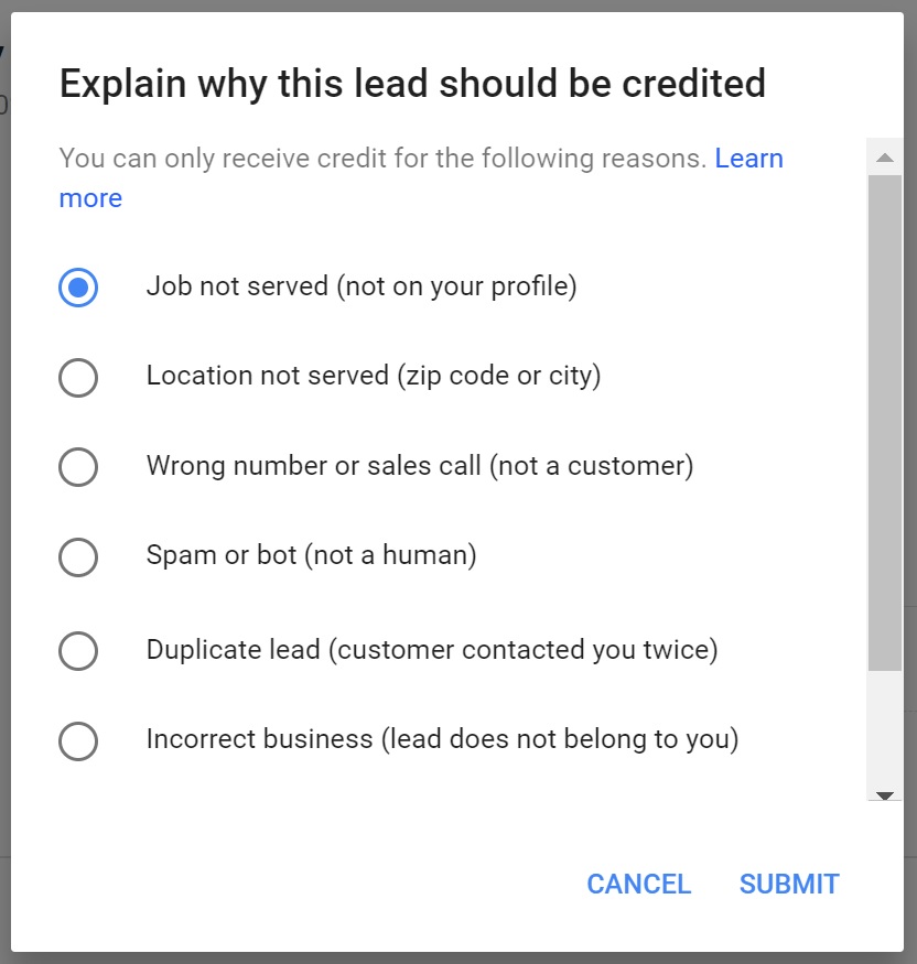 LSA dispute options