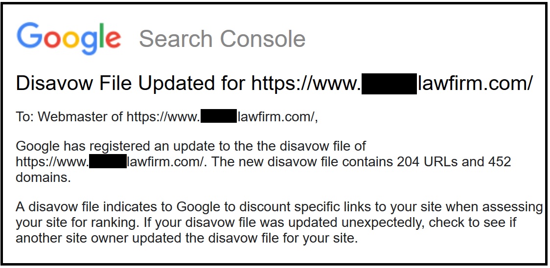 disavow links to a law firm