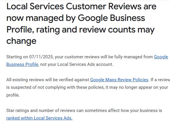 LSA review email screenshot