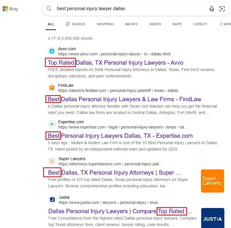"best of" legal directories