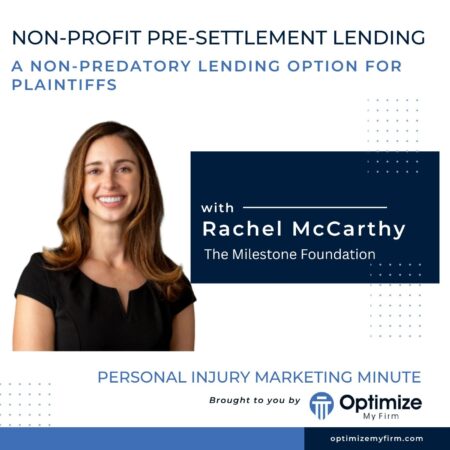 Nonprofit pre-settlement lending - personal injury marketing minute 111