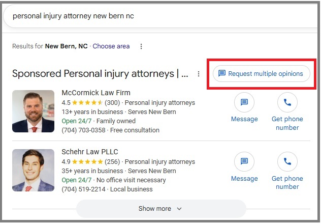 LSA request multiple options screenshot