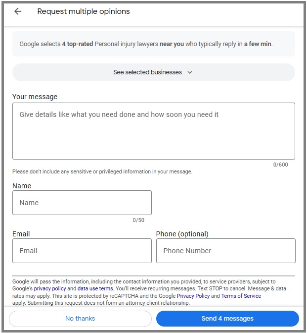 "Request Multiple Options" screenshot
