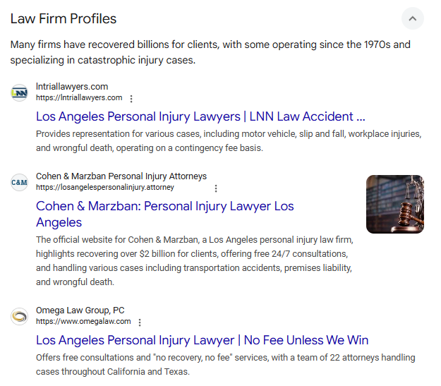 screenshot - law firm profiles
