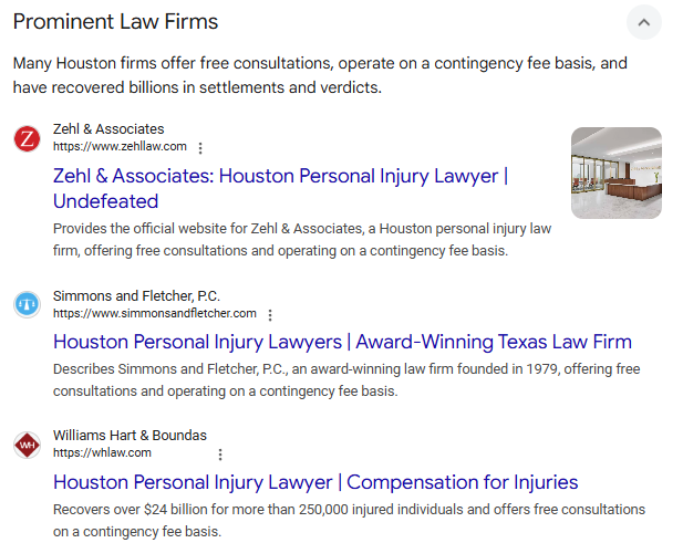 screenshot- prominent law firms